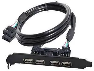 4 Port USB 2.0 Front Panel Header 9Pin 2 Male to 4 USB 2.0 Female Chassis Back Panel Port Extension Cable 30cm with 120mm PCI-E Slot Bracket 4 Port USB 2.0 Front Panel Header 9Pin 2 Male to 4 USB 2.0 Female Chassis Back Panel Port Extension Cable 30cm with 120mm PCI-E Slot Bracket