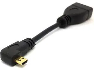 Left Angled 90 Degree Micro HDMI Male to HDMI Female Adapter 4K Cable 10cm Left Angled 90 Degree Micro HDMI Male to HDMI Female Adapter 4K Cable 10cm