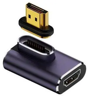 HDMI 2.1 Magnetic Connector, HDMI Male to Female 90 Degree Left Angled 8K@60Hz 4K@120Hz 48Gbps High Speed Gold Plated Gender Change Adapter HDMI 2.1 Magnetic Connector, HDMI Male to Female 90 Degree Left Angled 8K@60Hz 4K@120Hz 48Gbps High Speed Gold Plated Gender Change Adapter
