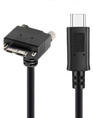 USB C to Micro USB 3.0 Data Cable 90 Degree Down Angled with Screw Mount 5Gbps USB C to Micro USB 3.0 Data Cable 90 Degree Down Angled with Screw Mount 5Gbps