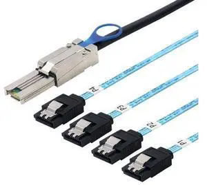 VoltSync Mini SAS HD SFF-8088 26P to 4X SATA 7P Female Cable \u2013 6Gbps High Speed Server Hard Drive Connection Cable, 28AWG, 10 Ohm (1M) VoltSync Mini SAS HD SFF-8088 26P to 4X SATA 7P Female Cable \u2013 6Gbps High Speed Server Hard Drive Connection Cable, 28AWG, 10 Ohm (1M)