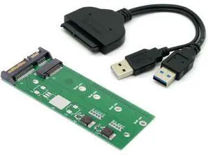M.2 NGFF B/M-Key SATA SSD to 2.5" SATA Hard Disk PCB Converter Adapter (Not Work NVME SSD to SATA) with SATA to USB 3.0 Data Cable M.2 NGFF B/M-Key SATA SSD to 2.5" SATA Hard Disk PCB Converter Adapter (Not Work NVME SSD to SATA) with SATA to USB 3.0 Data Cable