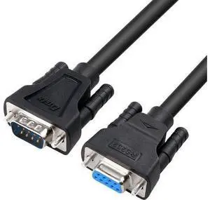 DTech DB9 RS232 Serial Cable Male to Female Null Modem Cord Full Handshaking 7 Wire Crossover for Data Communication (10 Feet, Black) DTech DB9 RS232 Serial Cable Male to Female Null Modem Cord Full Handshaking 7 Wire Crossover for Data Communication (10 Feet, Black)