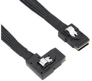 Mini SAS 8087 Straight to SAS SFF-8087 Left-Angle Cable \u2013 12G High-Speed Internal Server Interconnect (0.5M) Mini SAS 8087 Straight to SAS SFF-8087 Left-Angle Cable \u2013 12G High-Speed Internal Server Interconnect (0.5M)