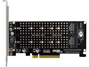 PH45 Dual M.2 MKey Split Card PCIE4.0 X8 RAID Expansion Compatible with M.2 NVMe 2230 2242 2260 2280 22110 SSD PH45 Dual M.2 MKey Split Card PCIE4.0 X8 RAID Expansion Compatible with M.2 NVMe 2230 2242 2260 2280 22110 SSD