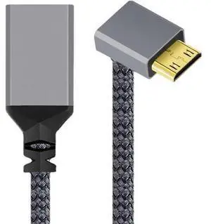 CY Mini HDMI to HDMI Cable,Mini HDMI 1.4 Male to HDMI Female 4K Extension Cable 90 Degree UP Angled CY Mini HDMI to HDMI Cable,Mini HDMI 1.4 Male to HDMI Female 4K Extension Cable 90 Degree UP Angled