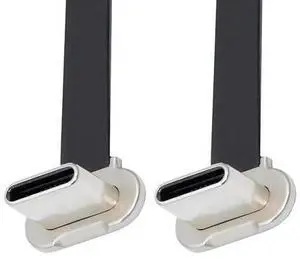 USB C Short Flat Cable,USB 2.0 Type C Dual 90 Degree Angled PD 65W Fast Charge Data Extension Cable 5.91 Inch/15CM USB C Short Flat Cable,USB 2.0 Type C Dual 90 Degree Angled PD 65W Fast Charge Data Extension Cable 5.91 Inch/15CM