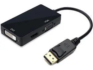 Mini Display Port to VGA + DVI + HDMI-Compatible Converter 1080p Video Adapter for Computer Video Transmission (Black) Mini Display Port to VGA + DVI + HDMI-Compatible Converter 1080p Video Adapter for Computer Video Transmission (Black)