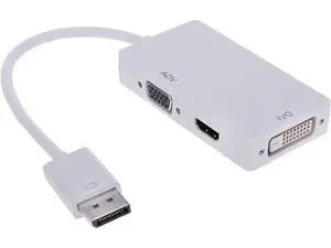 Mini Display Port to VGA + DVI + HDMI-Compatible Converter 1080p Video Adapter for Computer Video Transmission (White) Mini Display Port to VGA + DVI + HDMI-Compatible Converter 1080p Video Adapter for Computer Video Transmission (White)