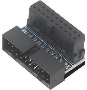 PH19 Motherboard USB 3.0 19P 20P to 90-Degree Connector Adapter Vertical Header to Right Angle Adapter for Desktop Chassis CPU Wiring Beautification (PH19B - Black) PH19 Motherboard USB 3.0 19P 20P to 90-Degree Connector Adapter Vertical Header to Right Angle Adapter for Desktop Chassis CPU Wiring Beautification (PH19B - Black)