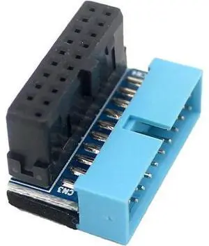 PH19 Motherboard USB 3.0 19P 20P to 90-Degree Connector Adapter Vertical Header to Right Angle Adapter for Desktop Chassis CPU Wiring Beautification (PH19B - Black Blue) PH19 Motherboard USB 3.0 19P 20P to 90-Degree Connector Adapter Vertical Header to Right Angle Adapter for Desktop Chassis CPU Wiring Beautification (PH19B - Black Blue)