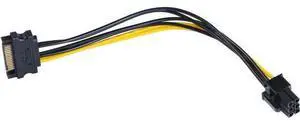 15Pin SATA to 6 Pin PCI-Express Video Card Power Adapter Cable, Cable Length 20cm/8inch 15Pin SATA to 6 Pin PCI-Express Video Card Power Adapter Cable, Cable Length 20cm/8inch