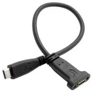 CY USB C to C Cable USB 3.1 Type C Male to Female Data Extension Cable with Panel Mount Screw Hole CY USB C to C Cable USB 3.1 Type C Male to Female Data Extension Cable with Panel Mount Screw Hole