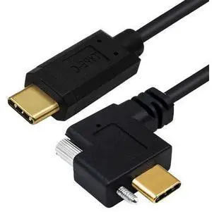 USB C to C Cable,USB C Male to Male Fast Charging Data Transfer 90 Degree Angled Flat Extension Cable with Screws USB C to C Cable,USB C Male to Male Fast Charging Data Transfer 90 Degree Angled Flat Extension Cable with Screws