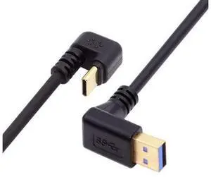 USB 3.0 to USB C Cable USB 3.0 90 Degree UP Angled to USB C 180 Degree U Shape Angled Charging Data Transfer Extension Cable 0.3M USB 3.0 to USB C Cable USB 3.0 90 Degree UP Angled to USB C 180 Degree U Shape Angled Charging Data Transfer Extension Cable 0.3M