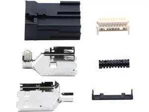 E Type 19Pin Male Solder Connector Compatible with HDMI 6-Pack High-Performance Car, PC, Industrial, and Communication Equipment Connector Black ABS Molded Structure E Type 19Pin Male Solder Connector Compatible with HDMI 6-Pack High-Performance Car, PC, Industrial, and Communication Equipment Connector Black ABS Molded Structure