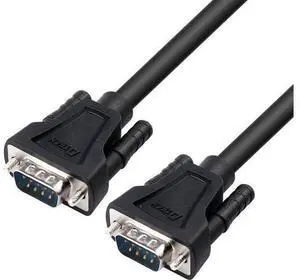 DTech RS232 Cable 15ft Null Modem DB9 to DB9 Serial Cable Male to Male RS-232 Cord Cross TX RX line 2 Pin Crossed Without Handshake for Data Communication (15 Feet, Black) DTech RS232 Cable 15ft Null Modem DB9 to DB9 Serial Cable Male to Male RS-232 Cord Cross TX RX line 2 Pin Crossed Without Handshake for Data Communication (15 Feet, Black)