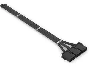 PCIe 5.0 12+4Pin to 3× PCIe 8Pin GPU Power Cable, Nylon Braided Extension Cord, 18AWG, 340mm/13.38in, Compatible with RTX 3090Ti & RTX 40 Series Graphics Cards (Black) PCIe 5.0 12+4Pin to 3× PCIe 8Pin GPU Power Cable, Nylon Braided Extension Cord, 18AWG, 340mm/13.38in, Compatible with RTX 3090Ti & RTX 40 Series Graphics Cards (Black)