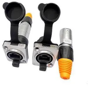 RJ45 Shielded Panel Mount Connector Waterproof Cat6/Cat5e Ethernet Female to Female Coupler, 8P8C Network Socket with Gold-Plated Contacts and Thermoplastic Housing (2) RJ45 Shielded Panel Mount Connector Waterproof Cat6/Cat5e Ethernet Female to Female Coupler, 8P8C Network Socket with Gold-Plated Contacts and Thermoplastic Housing (2)