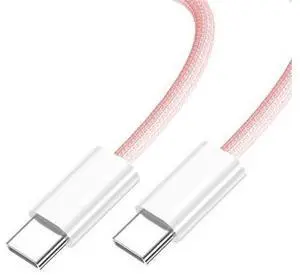 USB C Nylon Braided Cable USB C Male to Male 480Mbps Data Transfer PD 27W/65W Fast Charging Cable Pink 9.84FT/3.0M USB C Nylon Braided Cable USB C Male to Male 480Mbps Data Transfer PD 27W/65W Fast Charging Cable Pink 9.84FT/3.0M