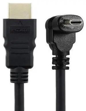 CY HDMI Male to Micro HDMI Male Down Angled 90 Degree HDTV Cable for Cell Phone & Tablet & Camera 50cm CY HDMI Male to Micro HDMI Male Down Angled 90 Degree HDTV Cable for Cell Phone & Tablet & Camera 50cm