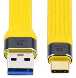 USB to USB C Cable,USB 3.0 Type A Male to USB 3.1 Type C Male Host 10Gbps Flat Slim FPC Data Cable for Laptop & Phone Yellow USB to USB C Cable,USB 3.0 Type A Male to USB 3.1 Type C Male Host 10Gbps Flat Slim FPC Data Cable for Laptop & Phone Yellow