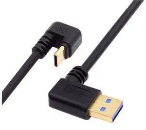 USB 3.0 to USB C Cable USB 3.0 90 Degree Right Angled to USB C 180 Degree U Shape Angled Charging Data Transfer Extension Cable 0.3M USB 3.0 to USB C Cable USB 3.0 90 Degree Right Angled to USB C 180 Degree U Shape Angled Charging Data Transfer Extension Cable 0.3M