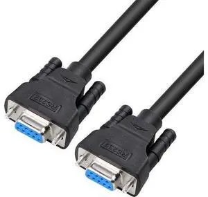 DTech DB9 RS232 Serial Cable Female to Female Null Modem Cord Cross TX RX line for Data Communication (10 Feet, Black) DTech DB9 RS232 Serial Cable Female to Female Null Modem Cord Cross TX RX line for Data Communication (10 Feet, Black)