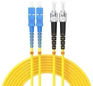 7.5Meters 25ft SC/UPC-ST/UPC Single-Mode Fiber Optic Cable SC to ST OS2 Jumper Optical Patch Cord Duplex 9/125um Yellow SC-ST 7.5Meters 25ft SC/UPC-ST/UPC Single-Mode Fiber Optic Cable SC to ST OS2 Jumper Optical Patch Cord Duplex 9/125um Yellow SC-ST