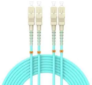 Fiber Patch Cable 65ft/20meters SC/UPC to SC/UPC OM3 10Gb/giga-bit MultiMode Jumper Duplex 50/125?m LSZH Fiber Optic Cord for SFP Transceiver, Aqua Fiber Patch Cable 65ft/20meters SC/UPC to SC/UPC OM3 10Gb/giga-bit MultiMode Jumper Duplex 50/125?m LSZH Fiber Optic Cord for SFP Transceiver, Aqua