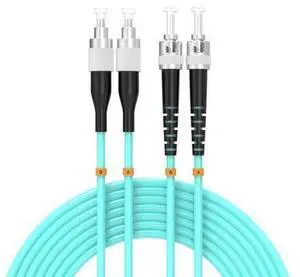 OM3 FC/UPC to ST/UPC Fiber Patch Cable 6Meters 20ft 10BG Multimode Duplex Jumper 50/125?m Optical Patch Cord, Aqua OM3 FC/UPC to ST/UPC Fiber Patch Cable 6Meters 20ft 10BG Multimode Duplex Jumper 50/125?m Optical Patch Cord, Aqua
