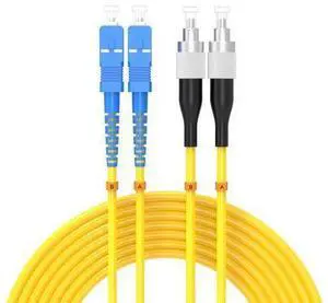 5Meters 17ft SC/UPC-FC/UPC Single-Mode Fiber Optic Cable SC to FC OS2 Jumper Optical Patch Cord Duplex 9/125um Yellow SC-FC 5Meters 17ft SC/UPC-FC/UPC Single-Mode Fiber Optic Cable SC to FC OS2 Jumper Optical Patch Cord Duplex 9/125um Yellow SC-FC