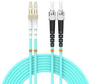 LC/UPC to ST/UPC Fiber Patch Cable OM3 65ft/20meters, 10Gb/giga-bit MultiMode Duplex Jumper 50/125?m LSZH Fiber Optic Cable Cord for SFP Transceiver, Aqua LC/UPC to ST/UPC Fiber Patch Cable OM3 65ft/20meters, 10Gb/giga-bit MultiMode Duplex Jumper 50/125?m LSZH Fiber Optic Cable Cord for SFP Transceiver, Aqua