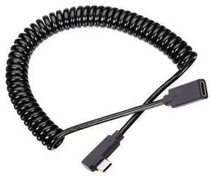 USB C Coiled Stretch Cable USB Type C Male to Female Power Data Extension Cable for Keyboard Mouse USB C Coiled Stretch Cable USB Type C Male to Female Power Data Extension Cable for Keyboard Mouse
