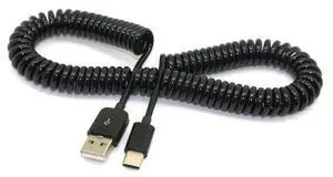 USB C Stretch Coiled Cable USB 2.0 to USB C Data Extension Cable for Tablet Mobile Phone 3.0M USB C Stretch Coiled Cable USB 2.0 to USB C Data Extension Cable for Tablet Mobile Phone 3.0M