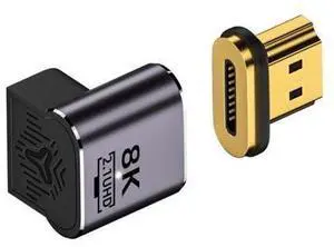 HDMI 2.1 Magnetic Connector, HDMI Male to Female 90 Degree UP Low Angled 8K@60Hz 4K@120Hz 48Gbps High Speed Gold Plated Gender Change Adapter HDMI 2.1 Magnetic Connector, HDMI Male to Female 90 Degree UP Low Angled 8K@60Hz 4K@120Hz 48Gbps High Speed Gold Plated Gender Change Adapter