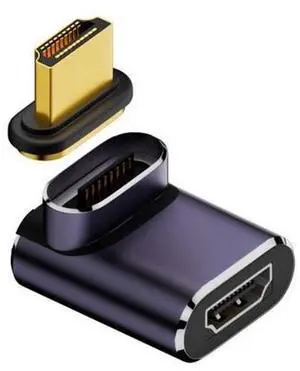 HDMI 2.1 Magnetic Connector, HDMI Male to Female 90 Degree UP Angled 8K@60Hz 4K@120Hz 48Gbps High Speed Gold Plated Gender Change Adapter HDMI 2.1 Magnetic Connector, HDMI Male to Female 90 Degree UP Angled 8K@60Hz 4K@120Hz 48Gbps High Speed Gold Plated Gender Change Adapter