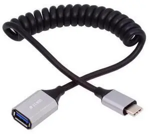 Cable USB-C Type-C Host to USB3.0-A Female OTG Stretch Coiled Cable 100cm Extension 5Gbps for Disk Phone Camera Data Cable USB-C Type-C Host to USB3.0-A Female OTG Stretch Coiled Cable 100cm Extension 5Gbps for Disk Phone Camera Data