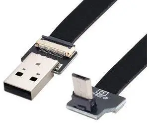 Micro USB Flat Cable USB 2.0 Male to Micro USB Male 90 Degree UP Angled Ribbon Flex Extension Cable Adapter 2.0M Micro USB Flat Cable USB 2.0 Male to Micro USB Male 90 Degree UP Angled Ribbon Flex Extension Cable Adapter 2.0M