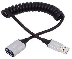 Cable USB 3.0 Type-A Male to USB3.0 A Female Stretch Coiled Cable 100cm Extension 5Gbps for Disk SSD Camera Data Cable USB 3.0 Type-A Male to USB3.0 A Female Stretch Coiled Cable 100cm Extension 5Gbps for Disk SSD Camera Data