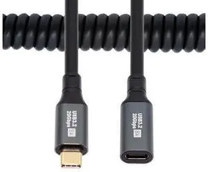 Stretch Coiled USB-C USB4 Cable 20Gbps 100W 8K for Laptop Keyboard Tablet Type-C Male to Female Power & Data Extension Cable Stretch Coiled USB-C USB4 Cable 20Gbps 100W 8K for Laptop Keyboard Tablet Type-C Male to Female Power & Data Extension Cable