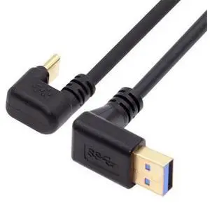 Up Angled USB3.0 Type-A to Type C USB-C Male to Male Power Data Cable 5Gbps USB-C Opposite U Shape Back Angled Up Angled USB3.0 Type-A to Type C USB-C Male to Male Power Data Cable 5Gbps USB-C Opposite U Shape Back Angled