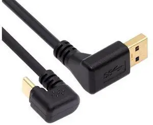 Down Angled USB3.0 Type-A to Type C USB-C Male to Male Power Data Cable 5Gbps USB-C Opposite U Shape Back Angled Down Angled USB3.0 Type-A to Type C USB-C Male to Male Power Data Cable 5Gbps USB-C Opposite U Shape Back Angled