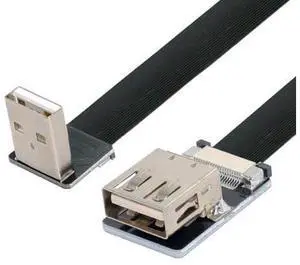 USB 2.0 Flat Cable USB 2.0 Male to Female 90 Degree Down Angled Data Transfer Charging Ribbon Flex Extension Cable Adapter 0.5M USB 2.0 Flat Cable USB 2.0 Male to Female 90 Degree Down Angled Data Transfer Charging Ribbon Flex Extension Cable Adapter 0.5M