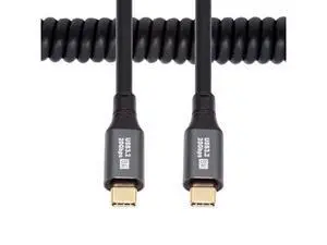 Stretch Coiled USB-C USB4 Cable 20Gbps 100W 8K for Laptop Keyboard Tablet Type-C Male to Male Cable Power & Data 150cm Stretch Coiled USB-C USB4 Cable 20Gbps 100W 8K for Laptop Keyboard Tablet Type-C Male to Male Cable Power & Data 150cm