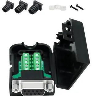 DTECH DB9 Breakout Connector DB-9 Female RS232 Serial Adapter Solderless Module Board with Terminal Block, Case, Nuts and Tail Pipes (DB9 Female + Nuts) DTECH DB9 Breakout Connector DB-9 Female RS232 Serial Adapter Solderless Module Board with Terminal Block, Case, Nuts and Tail Pipes (DB9 Female + Nuts)