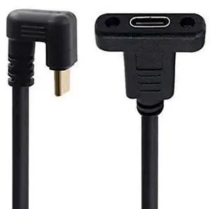180 Degree U Shape Back Angled USB-C USB 3.1 Type C Male to Female Extension Data Cable 30cm 180 Degree U Shape Back Angled USB-C USB 3.1 Type C Male to Female Extension Data Cable 30cm
