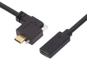 USB-C USB 3.1 Type C Right Angled Male to Female Extension Data Screw Locking Cable for for Realsense Camera VR Quest Link USB-C USB 3.1 Type C Right Angled Male to Female Extension Data Screw Locking Cable for for Realsense Camera VR Quest Link
