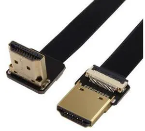 CYFPV HDMI Type A Male to Male HDTV FPC Flat Cable for FPV HDTV Multicopter Aerial Photography 90 Degree UP Angled 0.5M CYFPV HDMI Type A Male to Male HDTV FPC Flat Cable for FPV HDTV Multicopter Aerial Photography 90 Degree UP Angled 0.5M