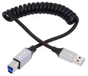 Cable USB 3.0 Type-A Male to USB3.0 Type-B Male Stretch Coiled Cable 100cm Extension 5Gbps for Disk Printer Camera Data Cable USB 3.0 Type-A Male to USB3.0 Type-B Male Stretch Coiled Cable 100cm Extension 5Gbps for Disk Printer Camera Data